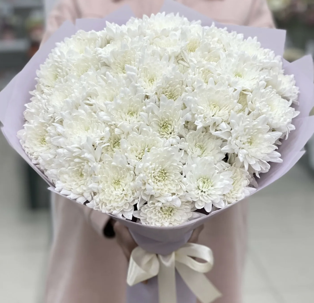 Букет хризантем мелко цвет 35шт 70см