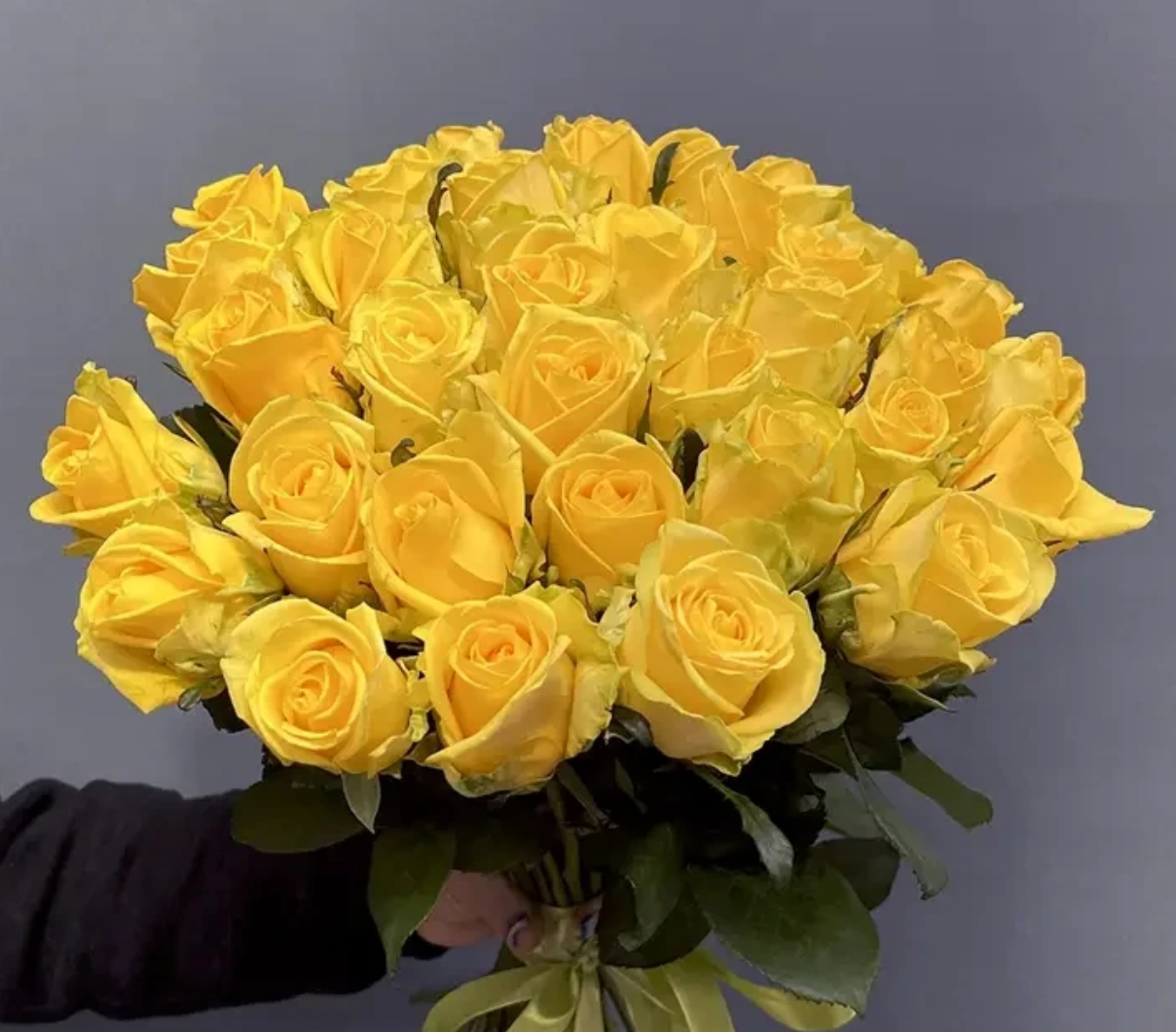 Букет желтых роз 31шт 60см