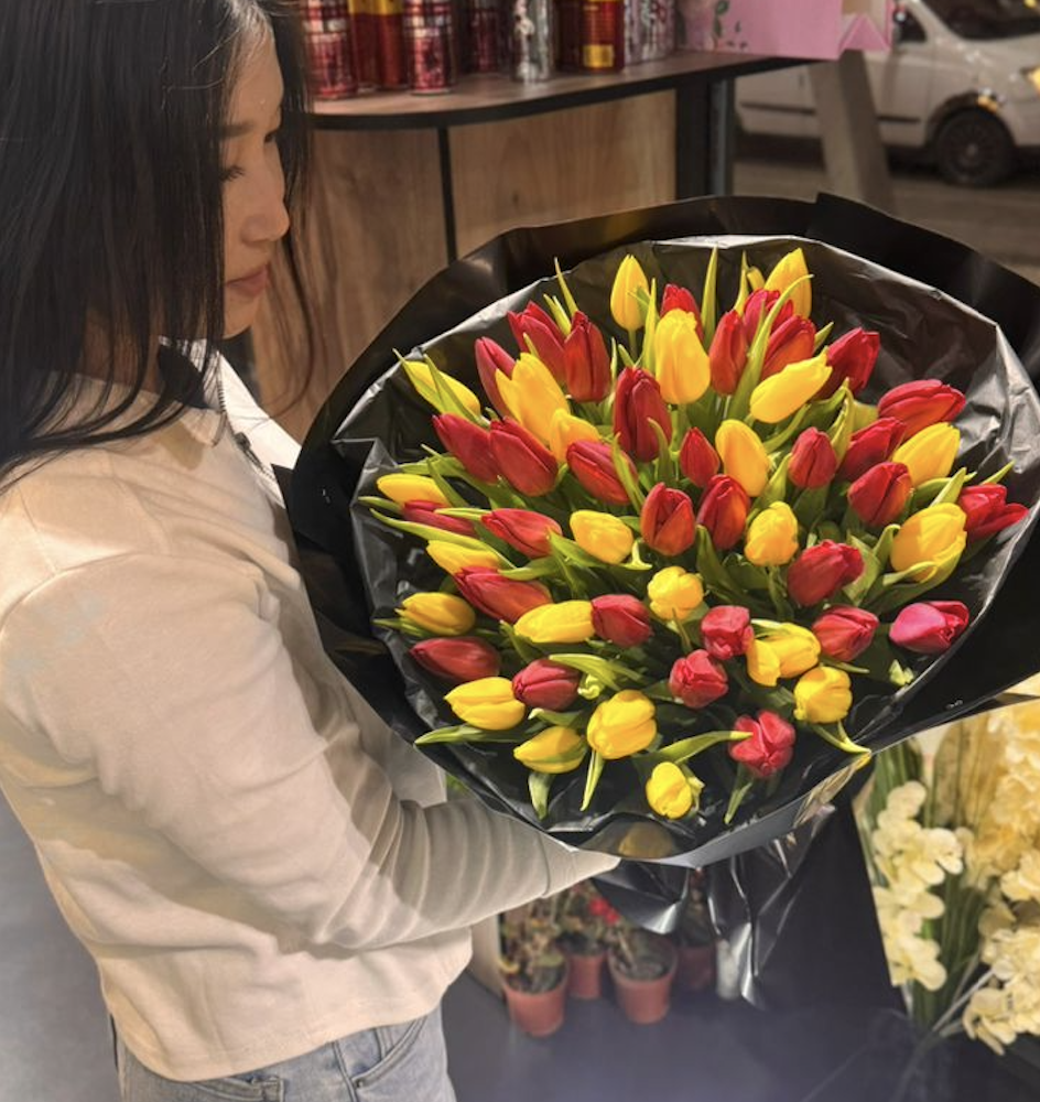 Букет тюльпанов — 51 шт 60см